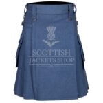 Lovat Blue Wool Utility Kilt