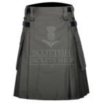 Olive Green Cotton Utility Kilt