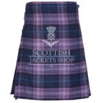 Scotland Forever Modern Tartan 8 Yard Kilt front view with pleats