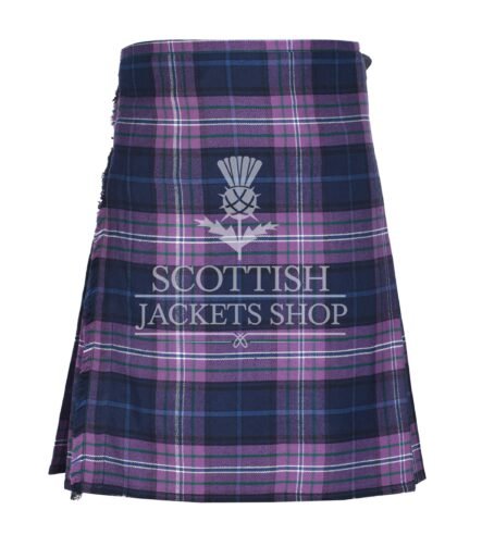Scotland Forever Modern Tartan 8 Yard Kilt front view with pleats