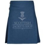 Smoking Blue Wool 8 yard Kilt
