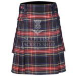 Stewart Black Tartan Utility Kilt