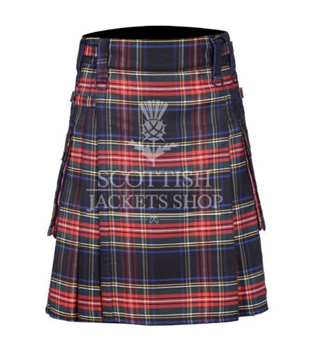 Stewart Black Tartan Utility Kilt