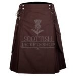 Brown Cotton Utility Kilt