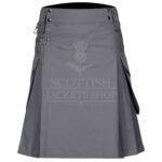 Grey Cotton Utility Kilt