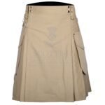 Khaki Cotton Utility Kilt
