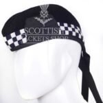 Black And Navy Blue Diced Glengarry Cap
