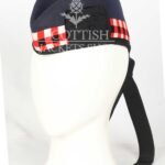 Navy Blue Wool Red White Black Diced Glengarry Cap
