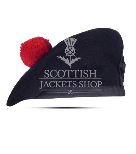 Black Wool Balmoral Cap