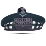 Green Wool Green White Black Diced Balmoral Cap
