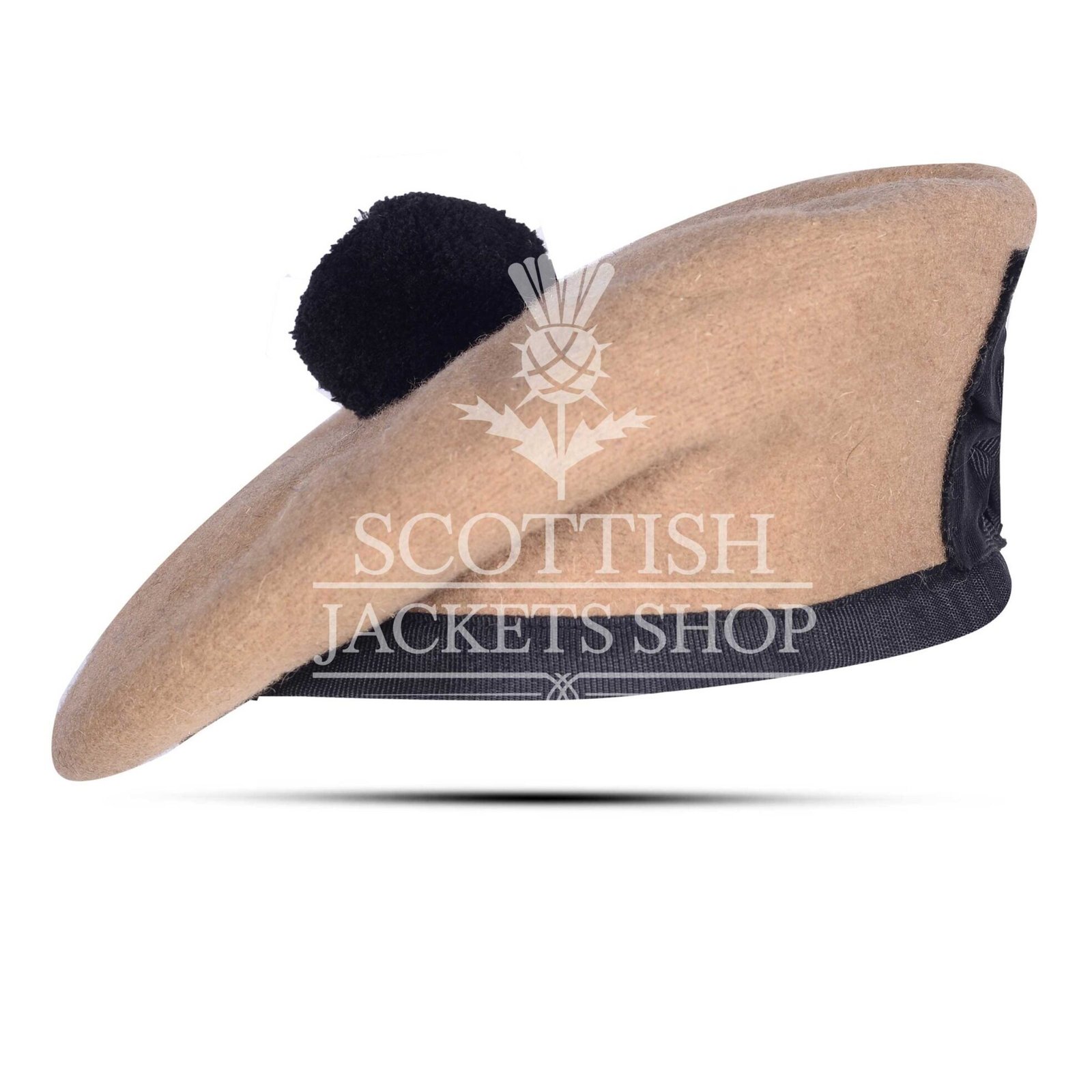 Khaki Wool Balmoral Cap