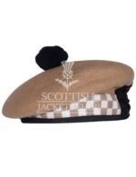 Khaki Wool Khaki White Diced Balmoral Cap