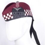 Maroon Wool Maroon White Diced Glengarry Cap