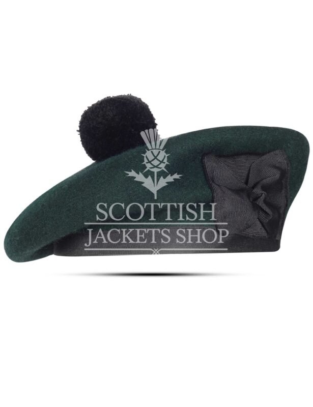 Plain Green Wool Balmoral Cap