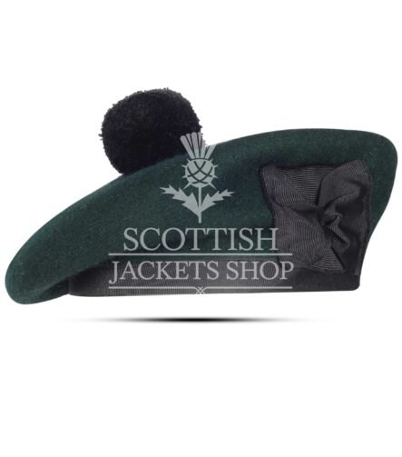 Plain Green Wool Balmoral Cap