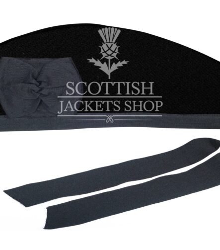 Solid Black Tartan Cap