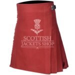 Solid Maroon Tartan 8 Yard Kilt