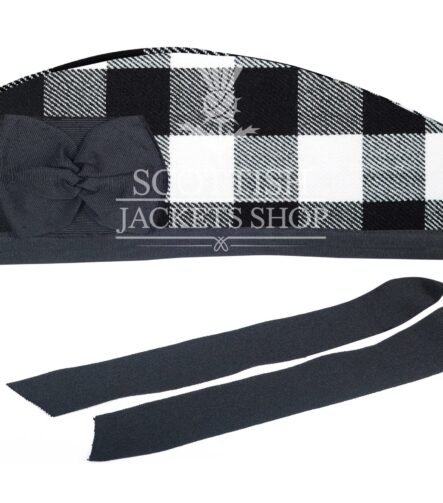White Black Rob Roy Tartan Cap