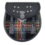 Black Stewart Tartan Sporran