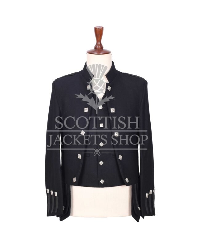 Black Wool Sheriffmuir Jacket and Waistcoat