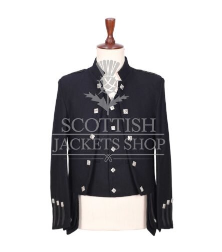 Black Wool Sheriffmuir Jacket and Waistcoat