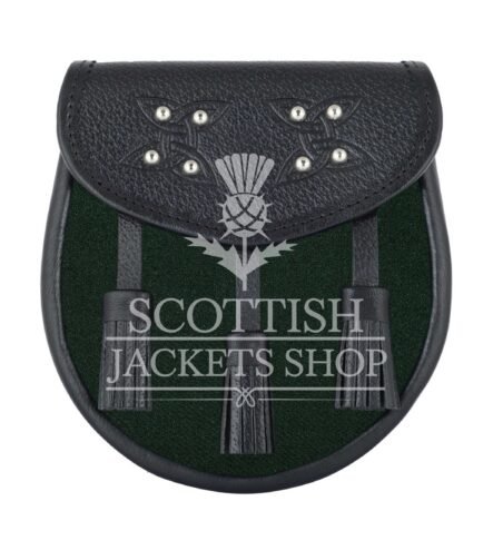 Solid Green Tartan Sporran
