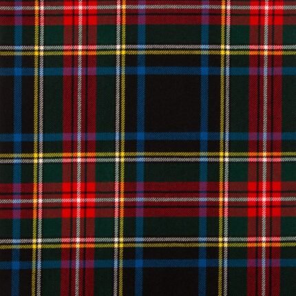 Stewart Black Modern Tartan Fabrics