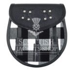 White Black Rob Roy Tartan Sporran