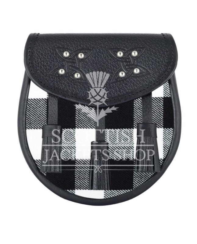 White Black Rob Roy Tartan Sporran