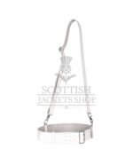 White With Silver Accessories Sam Browne Kilt Belt