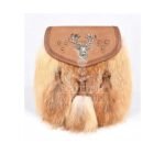 Brown Leather Stag Head Real Fur Sami Dress Sporran