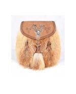 Brown Leather Stag Head Real Fur Sami Dress Sporran