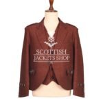 Men’s Maroon Tweed Jacket and Waistcoat
