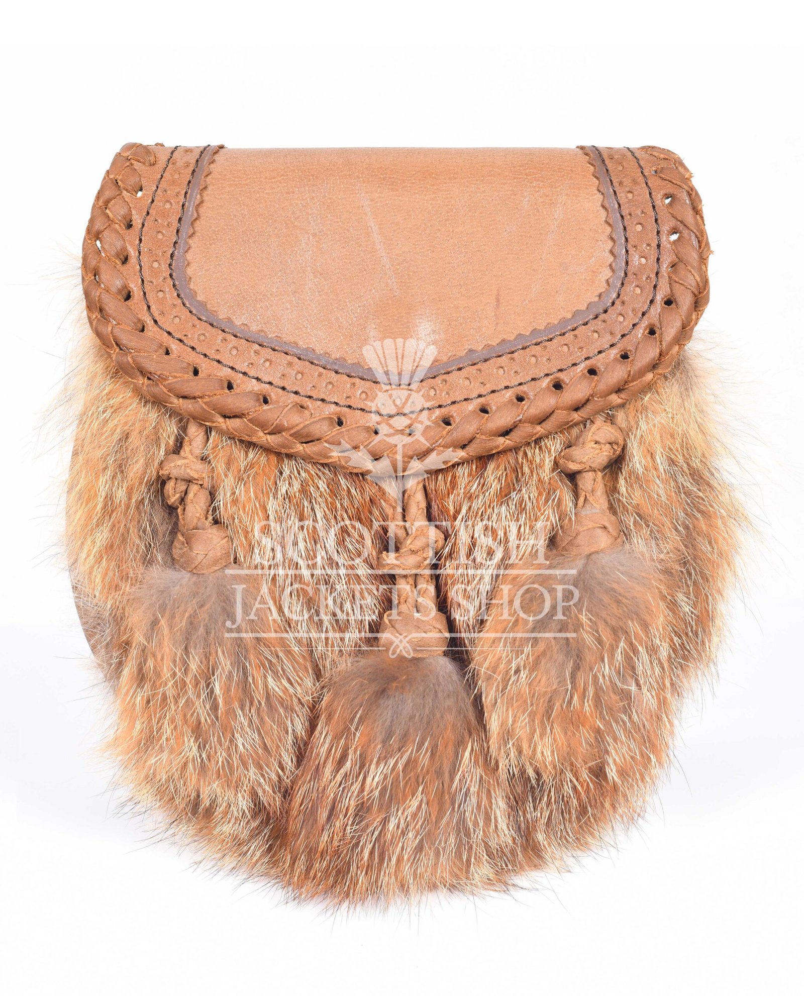 Brown-Leather-Real-Fur-Sami-Dress-Sporran-(11) Brown Leather Real Fur Sami Dress Sporran