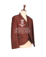 Men’s Maroon Tweed Jacket and Waistcoat