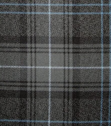 Highland Granite Blue Tartan Fabric