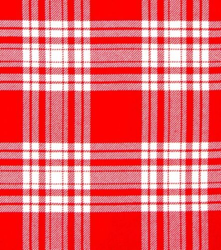 Menzies Red And White Modern Tartan Fabric