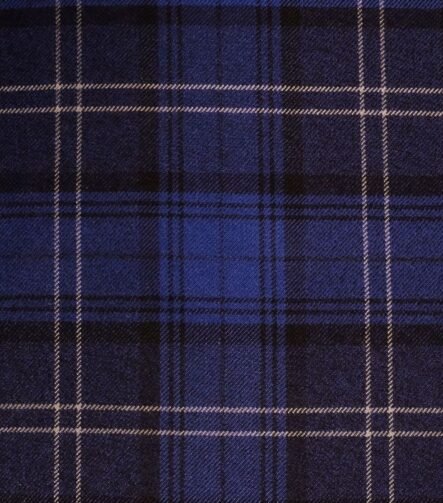 Navy Highland Granite Tartan Fabric