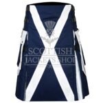 Scottish Scotland utility flag kilt with cargo pockets front view