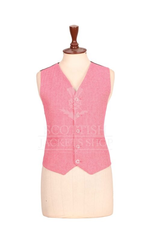 Women's Pink Subtle herringbone blazer Jacket and waistcoat