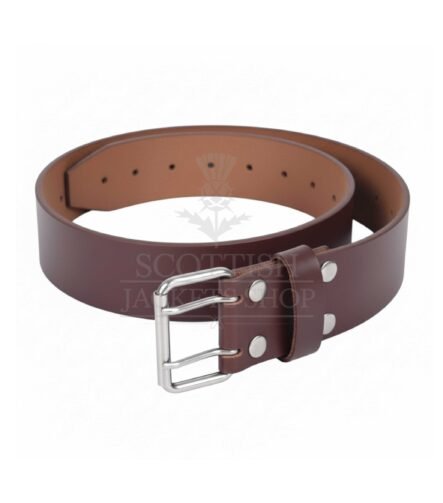 Scottish Handmade Brown Leather Kilt Belt