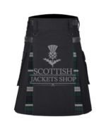 Black Watch Tartan Black Cotton Hybrid Utility Kilt