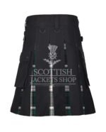 Black Watch Tartan Black Cotton Hybrid Utility Kilt