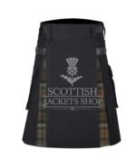 Black Watch Tartan Black Cotton Hybrid Utility Kilt
