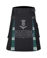 Black Watch Tartan Black Cotton Hybrid Utility Kilt