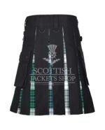 Black Watch Tartan Black Cotton Hybrid Utility Kilt