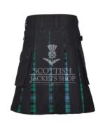 Black Watch Tartan Black Cotton Hybrid Utility Kilt