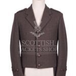 Brown Tweed Balmoral Doublet Jacket Traditional Scottish Highland Wear