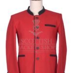 Men's Scottish Red and Black Wool German Jackets