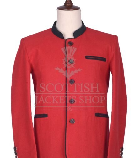 Men's Scottish Red and Black Wool German Jackets